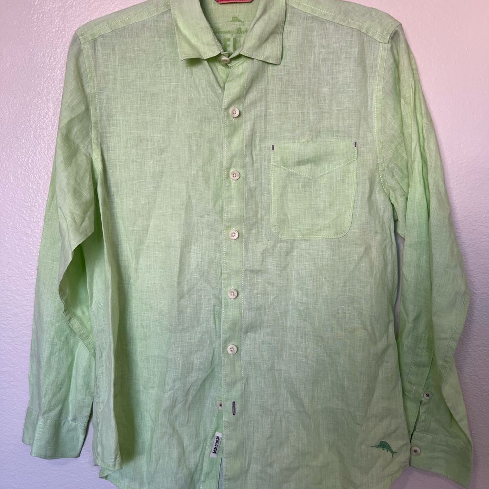 Tommy Bahama Relax Light Green Linen Shirt